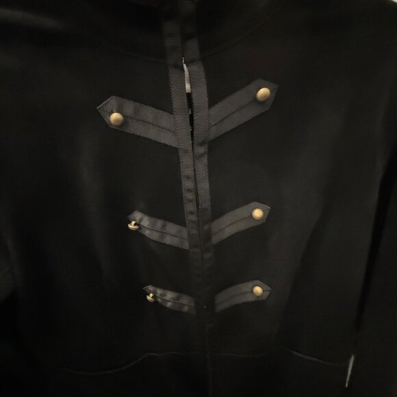Velvet By Graham & Spencer Black Military-Style Jacket With Decorative Button A - Picture 7 of 7